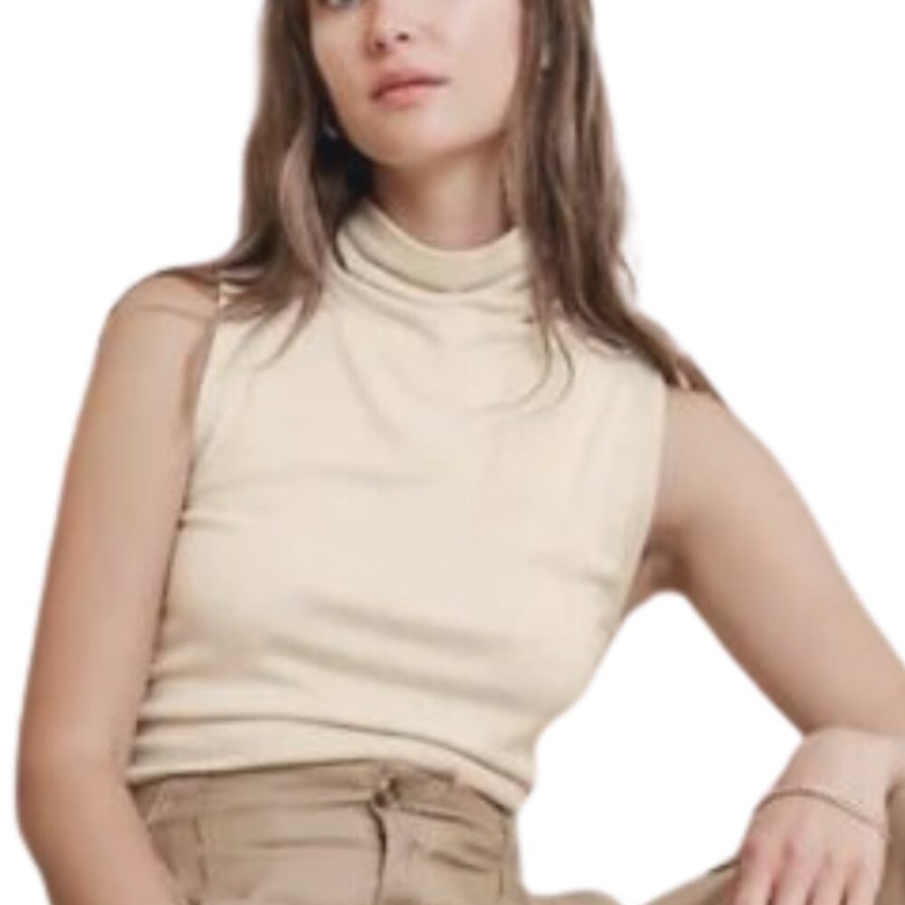 Banana Republic Soft Luxe Sleeveless Turtleneck Top - Picture 2 of 2